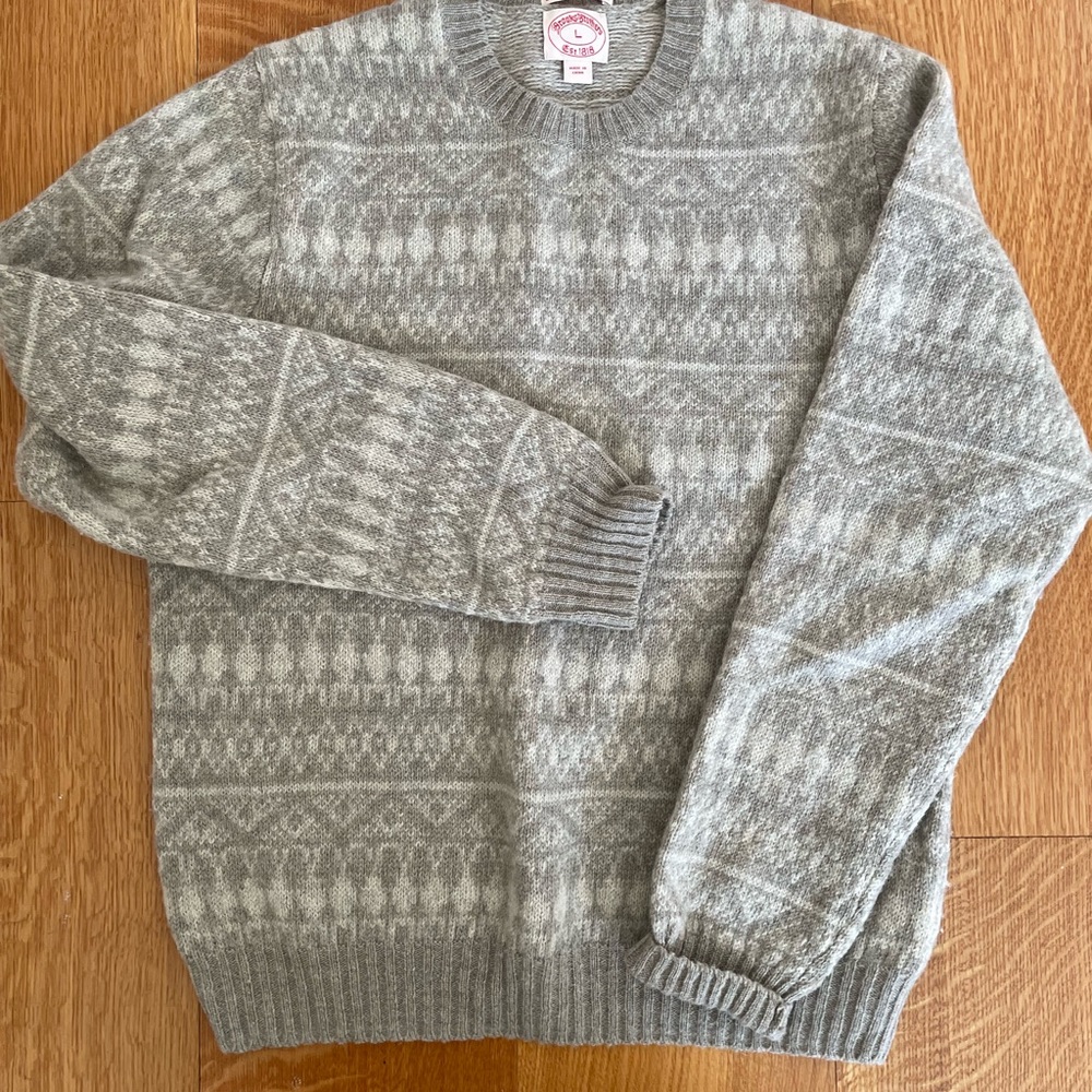Brooks Brothers shetland wool fair isle sweater - L